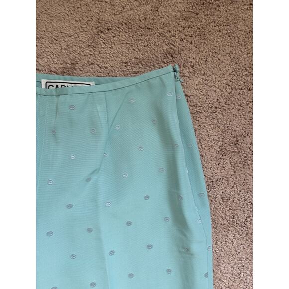 Carlisle Mint Green Embroidered Dot Scallop Hem Vintage Capri Pants, Women's 4 - Picture 3 of 9
